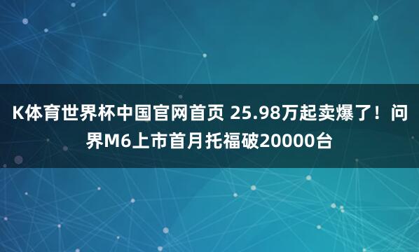 K体育世界杯中国官网首页 25.98万起卖爆了！问界M6上市首月托福破20000台