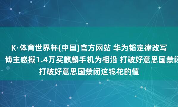 K·体育世界杯(中国)官方网站 华为韬定律改写半导体律例！博主感概1.4万买麒麟手机为相沿 打破好意思国禁闭这钱花的值