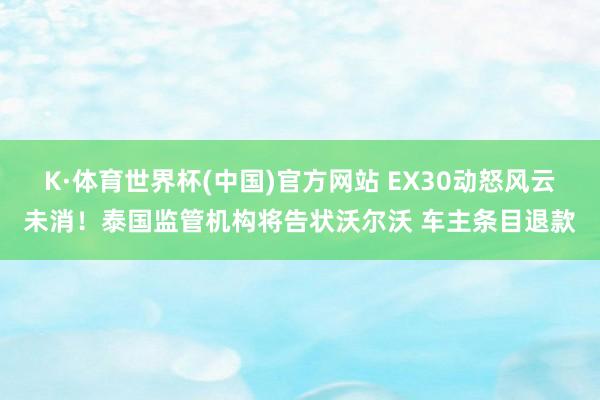 K·体育世界杯(中国)官方网站 EX30动怒风云未消！泰国监管机构将告状沃尔沃 车主条目退款