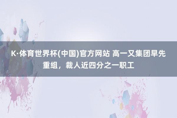 K·体育世界杯(中国)官方网站 高一又集团早先重组，裁人近四分之一职工