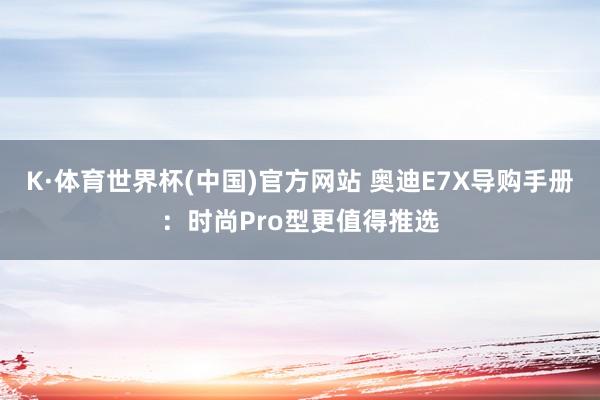 K·体育世界杯(中国)官方网站 奥迪E7X导购手册：时尚Pro型更值得推选