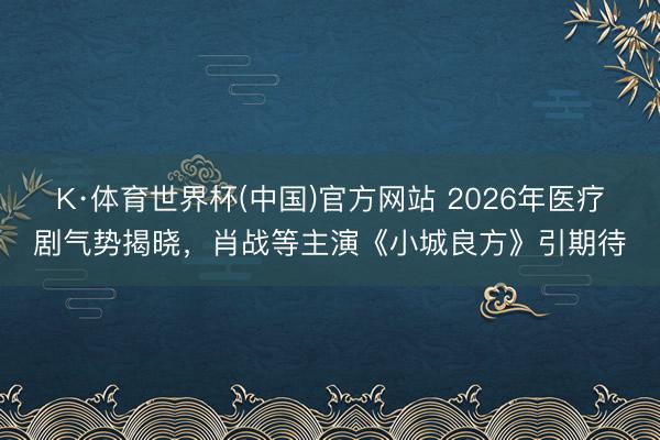 K·体育世界杯(中国)官方网站 2026年医疗剧气势揭晓，肖战等主演《小城良方》引期待
