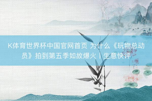 K体育世界杯中国官网首页 为什么《玩物总动员》拍到第五季如故爆火丨生意快评