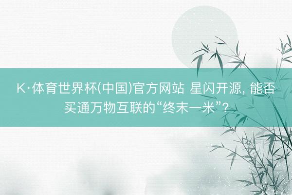 K·体育世界杯(中国)官方网站 星闪开源， 能否买通万物互联的“终末一米”?