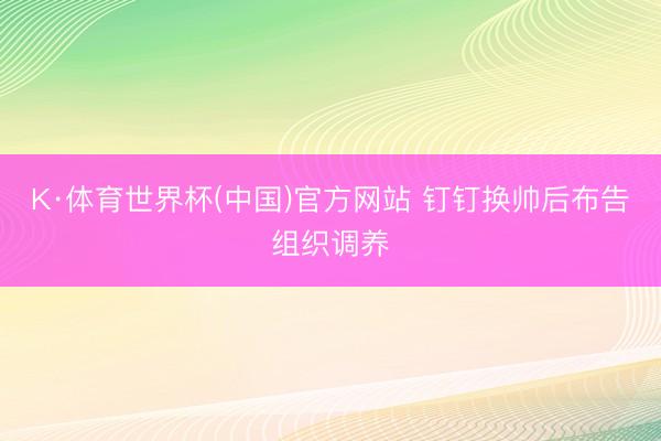 K·体育世界杯(中国)官方网站 钉钉换帅后布告组织调养