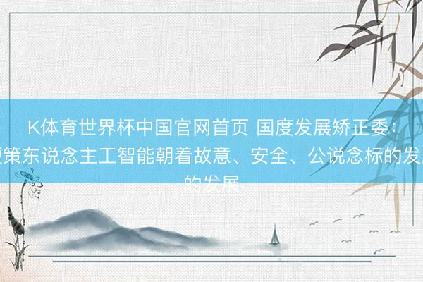 K体育世界杯中国官网首页 国度发展矫正委：鞭策东说念主工智能朝着故意、安全、公说念标的发展