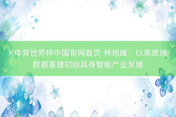 K体育世界杯中国官网首页 林旭峰:以高质地数据基建初始具身智能产业发展